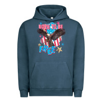 Pigment Midnight Navy Born to be free Urban Hoodie - FaDigitalArtStudio