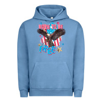 Pigment Pebble Blue Born to be free Urban Hoodie - FaDigitalArtStudio
