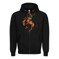 Black Bucking Bronco Rodeo Zipper Hoodie - Bettercallsaul