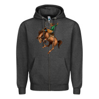 Charcoal Heather Bucking Bronco Rodeo Zipper Hoodie - Bettercallsaul
