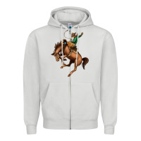 Dove Grey Bucking Bronco Rodeo Zipper Hoodie - Bettercallsaul