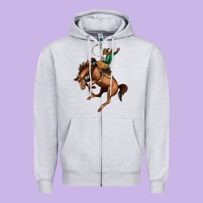 Bucking Bronco Rodeo Zipper Hoodie Designed By Bettercallsaul
