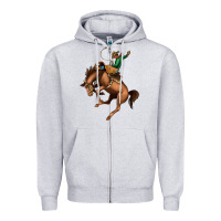 Heather Grey Bucking Bronco Rodeo Zipper Hoodie - Bettercallsaul