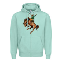 Seafoam Bucking Bronco Rodeo Zipper Hoodie - Bettercallsaul