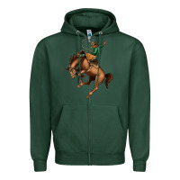 Sports Green Bucking Bronco Rodeo Zipper Hoodie - Bettercallsaul