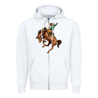 White Bucking Bronco Rodeo Zipper Hoodie - Bettercallsaul