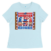 Baby Blue all american gnomes Ladies Tee - HRA Design Shop