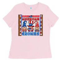 Bubblegum Pink all american gnomes Ladies Tee - HRA Design Shop