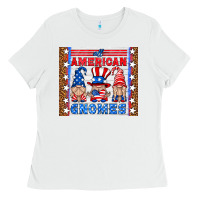 White all american gnomes Ladies Tee - HRA Design Shop