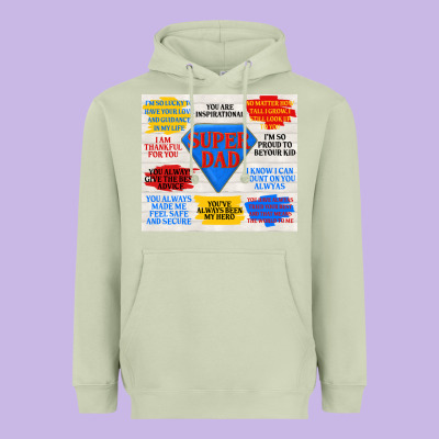 Super Dad Heavyweight Hoodie Designed By Tumblerdesignbyshophia