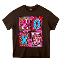 Chocolate Brown xoxo with roses and candies olivia Heavy Core Tee - OliviaCreatesArt