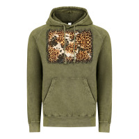 Vintage Olive distressed leopard cowhide background Vintage Hoodie - Jasminsmagicworld