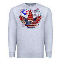 Heather Grey Gnome with 4th Of July elements Premium Sweatshirt - HowdyJamesFarm
