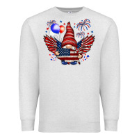 Oatmeal Heather Gnome with 4th Of July elements Premium Sweatshirt - HowdyJamesFarm
