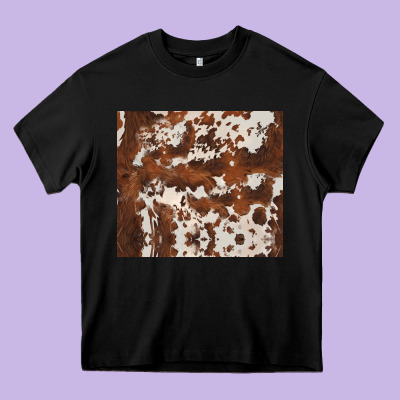 Brown Cowhide Heavy Core Tee Designed By Barkaloodesign
