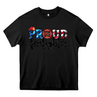 Black proud firefighter Heavy Core Tee - HRA Design Shop