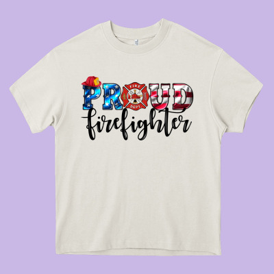 Proud Firefighter Heavy Core Tee Designed By Hra Design Shop