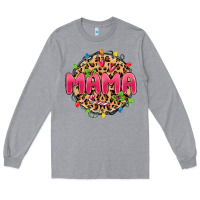 Heather Grey mama christmas lights Long Sleeve Tee - MaliasSmallBusiness