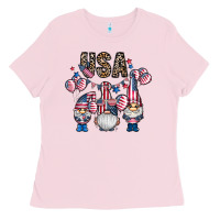 Bubblegum Pink usa america gnome Ladies Tee - CowhideDigitalArt