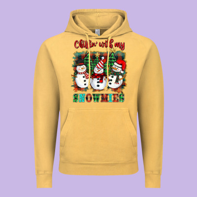 Chillin With My Snowies Vintage Hoodie Designed By Barkaloodesign