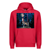 Cardinal wolf howling at the moon Premium Hoodie - TumblerDesignByShophia