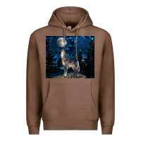 Chestnut wolf howling at the moon Premium Hoodie - TumblerDesignByShophia