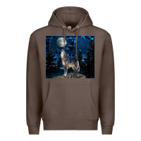 Coffee wolf howling at the moon Premium Hoodie - TumblerDesignByShophia