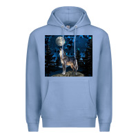 Colony Blue wolf howling at the moon Premium Hoodie - TumblerDesignByShophia