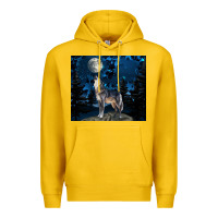 Lemon wolf howling at the moon Premium Hoodie - TumblerDesignByShophia