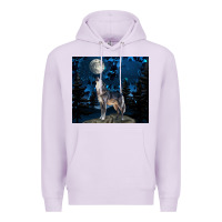Lilac wolf howling at the moon Premium Hoodie - TumblerDesignByShophia