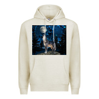 Oatmeal Heather wolf howling at the moon Premium Hoodie - TumblerDesignByShophia