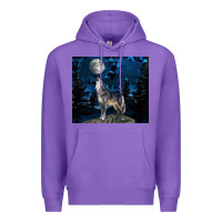 Purple wolf howling at the moon Premium Hoodie - TumblerDesignByShophia
