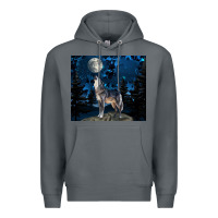 Rock wolf howling at the moon Premium Hoodie - TumblerDesignByShophia