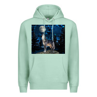 Seafoam wolf howling at the moon Premium Hoodie - TumblerDesignByShophia