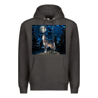 Smoke wolf howling at the moon Premium Hoodie - TumblerDesignByShophia