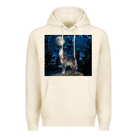 Tofu wolf howling at the moon Premium Hoodie - TumblerDesignByShophia