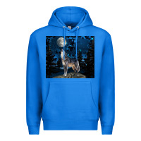 True Royal wolf howling at the moon Premium Hoodie - TumblerDesignByShophia