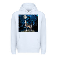 White wolf howling at the moon Premium Hoodie - TumblerDesignByShophia