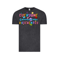 Vintage Black everyone communicates differently Vintage Tee - MaliasSmallBusiness
