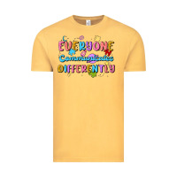 Vintage Mustard everyone communicates differently Vintage Tee - MaliasSmallBusiness