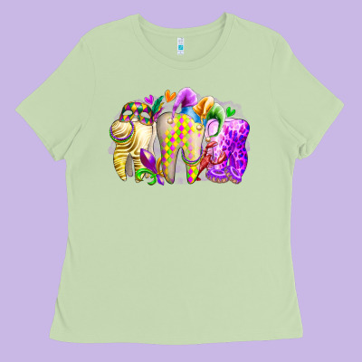 Mardi Gras Tooth Ladies Tee Designed By Racoondesign