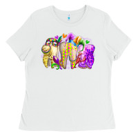 White mardi gras tooth Ladies Tee - RacoonDesign
