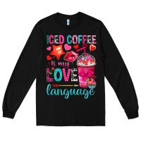 Black iced coffee is my love language Long Sleeve Tee - NancyCooperArtShop