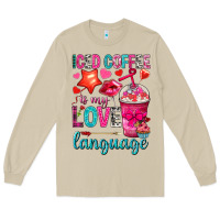 Mushroom iced coffee is my love language Long Sleeve Tee - NancyCooperArtShop