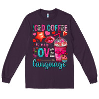 Plum iced coffee is my love language Long Sleeve Tee - NancyCooperArtShop