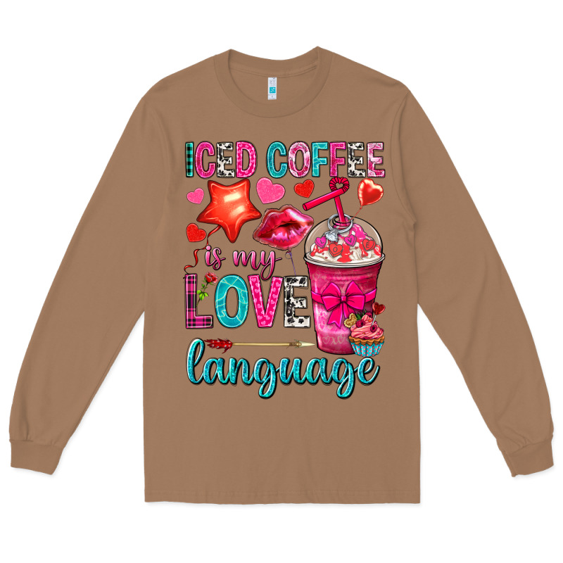 Iced Coffee Is My Love Language Long Sleeve Tee by NancyCooperArtShop | Teevron