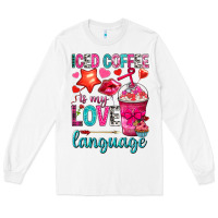 White iced coffee is my love language Long Sleeve Tee - NancyCooperArtShop