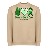 Mushroom Peace love cure Liver Cancer Heavyweight Sweatshirt - NancyCooperArtShop
