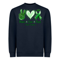 Navy Peace love cure Liver Cancer Heavyweight Sweatshirt - NancyCooperArtShop