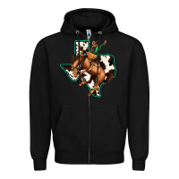 Black Cowhide Texas Map Rodeo Cowboy Zipper Hoodie - Bettercallsaul